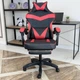 Игровое кресло с широким сиденьем DEXON RD-6017 с подставкой для ног из экокожи, Красное - изображение 10