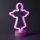 Ночник настольный Arnolux Ангел LED розовый — неоновая подсветка, декоративный светильник, 1,7 Вт, USB - изображение 2