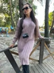 Вʼязана сукня міді INTER, колір Темна пудра, розмір One Size - изображение 3