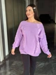 Жіночий вʼязаний светр бузкового кольору HANNA onesize - зображення 7