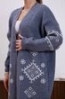 В'язаний жіночий кардиган MRIA кольору джинс, розмір One Size - изображение 2