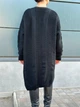 Подовжений жіночий в'язаний кардиган оверсайз ITALIA, колір Чорний розмір One Size - изображение 2
