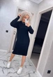 Вʼязана сукня міді INTER, колір Чорний, розмір One Size - зображення 6