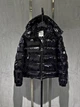 Зимняя куртка пуховик Moncler Maya черный глянцевый S 4459 - изображение 1