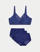 Бюстгальтер M&S Flexifit Lace без косточек и уплотнителя Синий 32GG 70J (T33/4630) - изображение 2