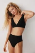Бюстгальтер H&M без косточек и уплотнения из микрофибры черный L (1260588) - изображение 1