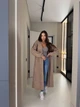 Кардиган женский удлиненный с поясом кофейного цвета 39542 One Size - изображение 2