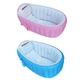 Портативная складная детская ванночка INTIME BABY BATH TUB для младенцев и детей до 4 лет, компактная безопасная надувная ванна 28×98×65 см для купания малышей с большим объёмом 75л и насосом в комплекте - изображение 5