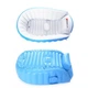 Портативная складная детская ванночка INTIME BABY BATH TUB для младенцев и детей до 4 лет, компактная безопасная надувная ванна 28×98×65 см для купания малышей с большим объёмом 75л и насосом в комплекте - изображение 7