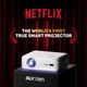 Відеопроектор Aurzen EAZZE D1 з WiFi та Bluetooth Вбудований додаток, роздільна здатність 1080P, HDR10, автофокус/корекції трапецієподібних спотворень, DoIby Audio, динаміки потужністю 16 Вт - зображення 4