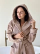 Халат жіночий з капюшоном COSY махровий Fortune 2XL бежевий 925H2W - изображение 5