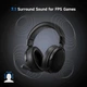 Наушники MCHOSE V9 PRO Black Беспроводная Игровая Гарнитура, Радиоканал/Bluetooth/3.5мм. Съемный Микрофон, RGB Подсветка, Объемный звук 7.1, Автономная работа 250 Часов - изображение 5