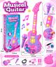 Детская гитара с микрофоном Musical Guitar световые эффекты музыка сенсорные кнопки подключения телефона - изображение 6