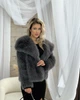 Шуба укороченная - Classyme - S - Серебристо-серый - (22sh) - изображение 3