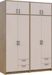 Шафа для одягу Doros Ронді 2+2 з антресоллю ДСП 164х52х236 см Дуб Артізан/Кашемір (42005664) - зображення 6