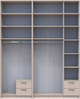 Шафа для одягу Doros Ронді 2+3 з дзеркалом та високою антресоллю ДСП 203х52х260 см Кашемір (42005643) - зображення 5