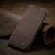 Чехол-книжка CaseMe из нубука для iPhone XS Тёмно-коричневый - изображение 1