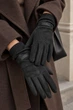 Рукавички жіночі замшеві на флісі сенсорні чорного кольору GLOVES размер 6.5 (218932) - зображення 1