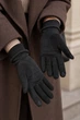 Рукавички жіночі замшеві на флісі сенсорні чорного кольору GLOVES размер 6.5 (218932) - зображення 2