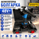 Акумуляторна кутова шліфувальна машина (болгарка) 48V 125 мм з 2 акумуляторами зарядним пристроєм та кейсом синя - изображение 1