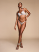 Трусики Victoria's Secret Very Sexy Bombshell Shine Strap Brazilian Panty зі стразами, S, Сірі - зображення 5