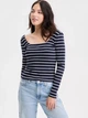Лонгслив длинный женский Guess 904951219 M Синий/Белый (1162706130) - изображение 1