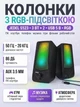 Компьютерные колонки JEDEL S523 USB с RGB подсветкой для ПК и ноутбука Черные - изображение 1