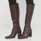 Чоботи MANGO Square Toe Leather W Коричневий 39 37097109 32 - изображение 6