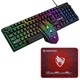 Геймерский проводной комплект для ПК T-Wolf TF-400 Gaming Combo с ковриком и эргономичным дизайном мыши, чёрный игровой набор для геймера 4 в 1 с мембранной клавиатурой и подсветкой наушников - изображение 10