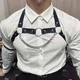 Портупея мужская на грудь с цепью ремешками и кольцами портупей на тело из экокожи черная (P1007) - изображение 4
