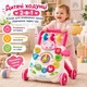 Ходунки детские 2-in-1 Baby Activity Walker музыка, противоскользящие колеса, регулировка скорости, шестерни, геометрический сортер, подсветка, пальчиковые игры Розовый (1688-160/02) - изображение 9