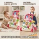 Ходунки детские 2-in-1 Baby Activity Walker музыка, противоскользящие колеса, регулировка скорости, шестерни, геометрический сортер, подсветка, пальчиковые игры Розовый (1688-160/02) - изображение 10