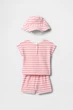 Комплект: футболка и шортики Gap 50-62(см) Белый-розовый (158484) - изображение 1