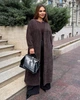 Женский кардиган теплый удлиненный из альпаки с поясом 60/62, Шоколадный (VL_1112_33) - изображение 1