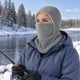 Балаклава зимняя флисовая 25042-JRHXM с теплой подкладкой унисекс, светло-серая - изображение 8