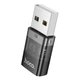 Перехідник HOCO UA36C USB male to C female USB2.0 transparent adapter black - зображення 4