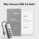 Док-станция расширения Yottamaster USB3.0 Hub, высокоскоростной 4-портовый концентратор, многопортовый адаптер для ноутбука, удлинительный кабель, 0,15 метра. - изображение 10