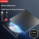 Lenovo 8x Speed, корпус из алюминиевого сплава, Type-C/USB, внешний оптический привод DVD, внешний привод для мобильных устройств и ноутбуков, внешний разъем DB85 для чтения и записи. - зображення 11