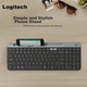 Беспроводная Bluetooth-клавиатура Logitech Stylish Series K580 для офиса, портативная ультратонкая клавиатура для ноутбука и планшета, цвет Starry Gray, 101 клавиша. - изображение 6