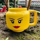 Чашка кружка для напитков голова минифигурки в стиле LEGO Women 250 мл керамическая желтая (LB-239004) - изображение 3