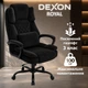 Крісло комп'ютерне FC-117-2 DEXON ROYAL з велюру, з поперековою подушкою, механізм гойдання TILT, Чорний - зображення 2