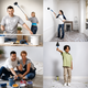 Комплект малярних валиків Paint Roller синій 16 см, 7 см, 30 см, 1 л, телескопічна ручка (3 секції) - изображение 3
