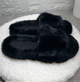 Капці з екохутра жіночі пухнасті Чорні розмір 40 - зображення 2