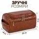 Мужская косметичка несессер Simple Органайзер для хранения средств по уходу за телом Дорожная сумка с 3 отделениями и крючком Коричневая - изображение 3