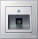 Gniazdo antenowe TV Liregus Epsilon z 1 złączem typu F Srebrny metalik (4770025871591) - obraz 1