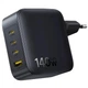 Сетевое зарядное устройство универсальная зарядка 140W Baseus EnerFill FH11 GaN 3хType-C/USB черный (E0121J00) - изображение 1
