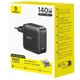 Сетевое зарядное устройство универсальная зарядка 140W Baseus EnerFill FH11 GaN 3хType-C/USB черный (E0121J00) - изображение 12