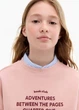 Світшот для дівчинки Mango рожевий 152 трикотаж двонитка без утеплення укорочений з написом - изображение 2