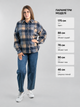 Женская зимняя рубашка в клетку сине-бежевая со стразами One size (26355) - изображение 2