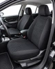 Чехлы на сиденья Toyota Corolla (Тойота Королла), универсальные, ткань + алькантара, полоска, комплект, черные - изображение 1